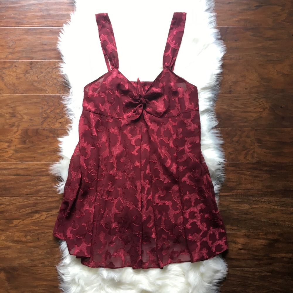 VINTAGE {Victoria's Secret} Maroon Slip Large